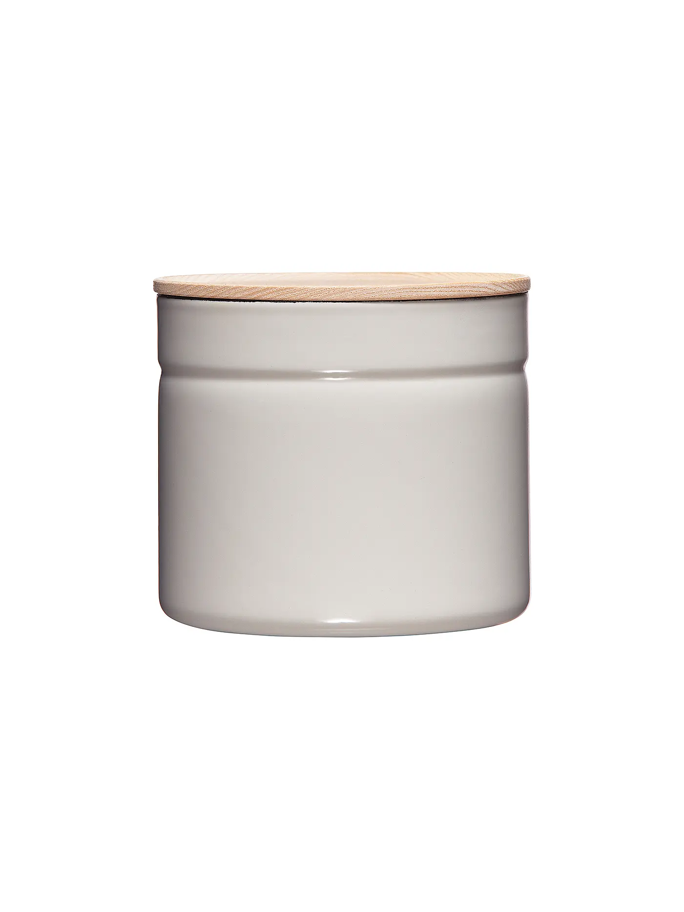 RIESS | Frischhaltedose - Emaille Vorratsdose mit Eschenholz-Deckel "Truehomewear"  12cm 1390ml | grau